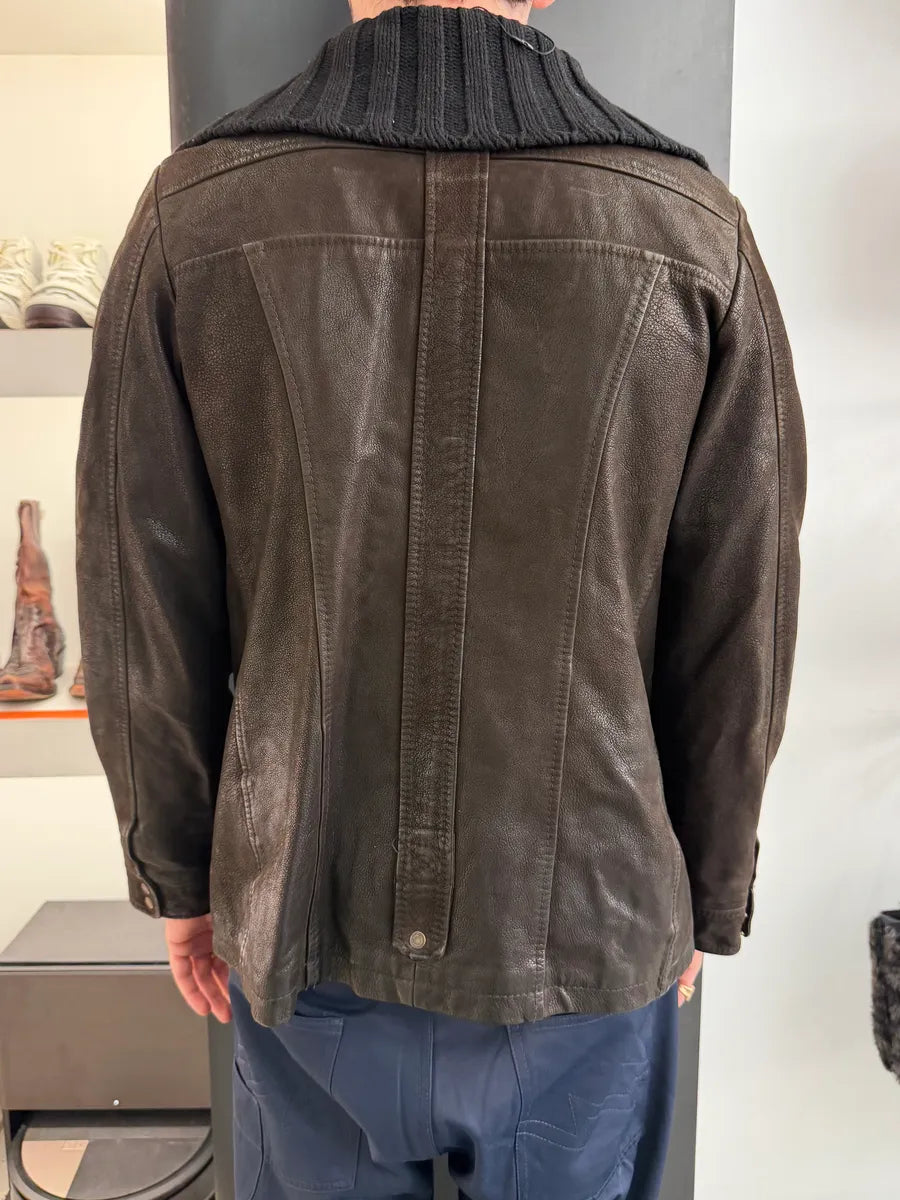 2000s Dolce & Gabbana Brown Aviator Leather Jacket XTOmVqF 2
