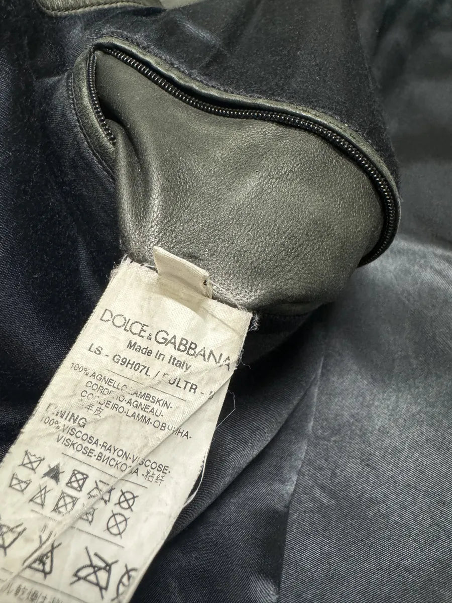 2000s Dolce & Gabbana Brown Biker Lambskin Leather Jacket (M) 11