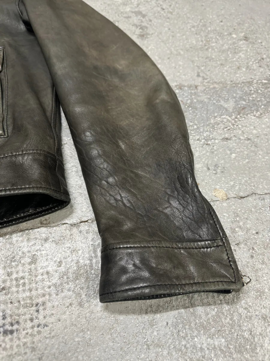 2000s Dolce & Gabbana Brown Biker Lambskin Leather Jacket (M) 9