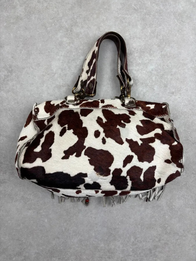 AW2004 Dolce & Gabbana Brown Calf Hair Cow Print Handle Bag JiPbfXu 11