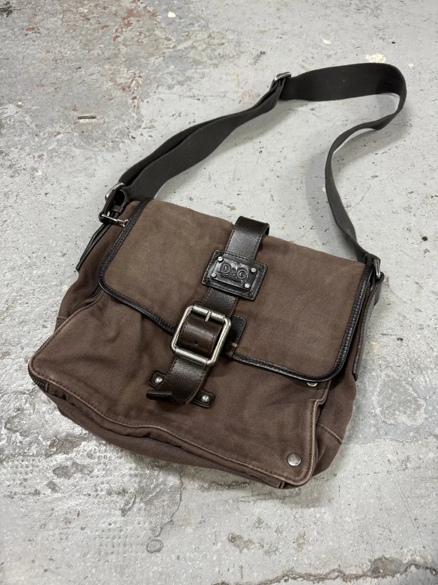 2000s Dolce & Gabbana Brown Canva Cargo Shoulder Bag eApdlyK 3