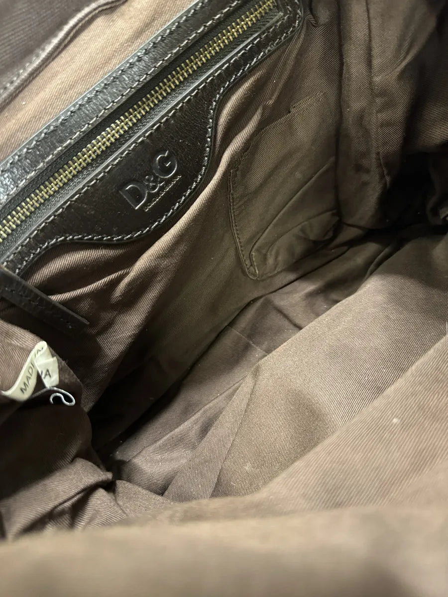 2000s Dolce & Gabbana Brown Canva Cargo Shoulder Bag eApdlyK 6