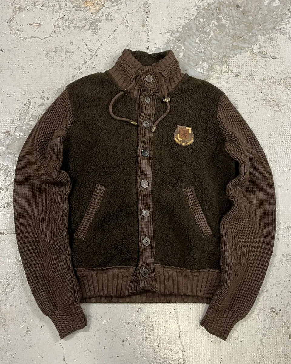 2000s Dolce & Gabbana Brown Cardigan  Wool Jacket fIxfPVz 0