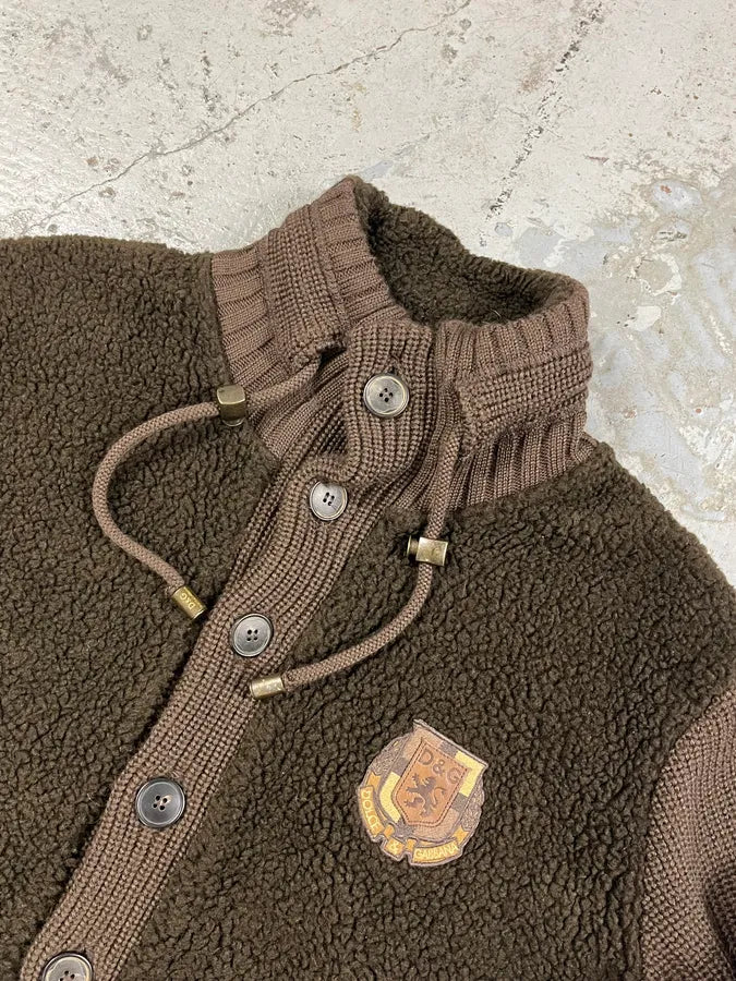 2000s Dolce & Gabbana Brown Cardigan  Wool Jacket fIxfPVz 4