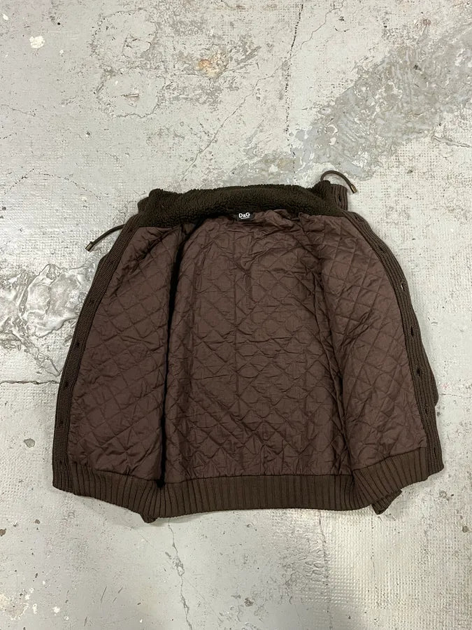 2000s Dolce & Gabbana Brown Cardigan  Wool Jacket fIxfPVz 6