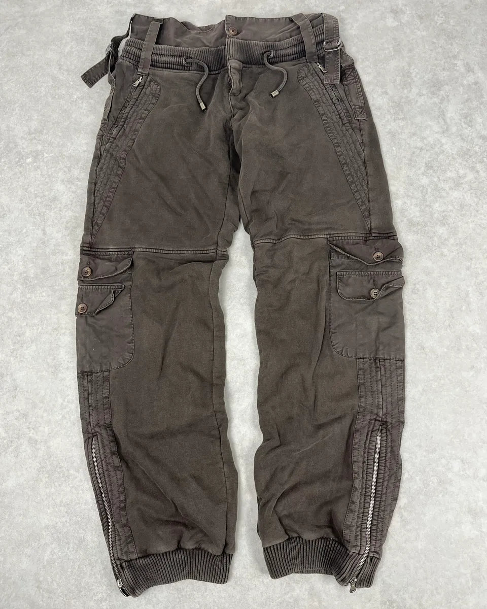 SS2006 Dolce & Gabbana Brown Cargo Jogger Pants vaylKfy 0