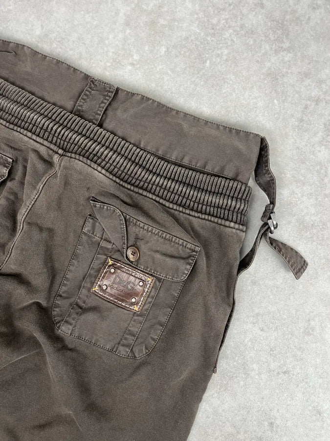 SS2006 Dolce & Gabbana Brown Cargo Jogger Pants vaylKfy 8