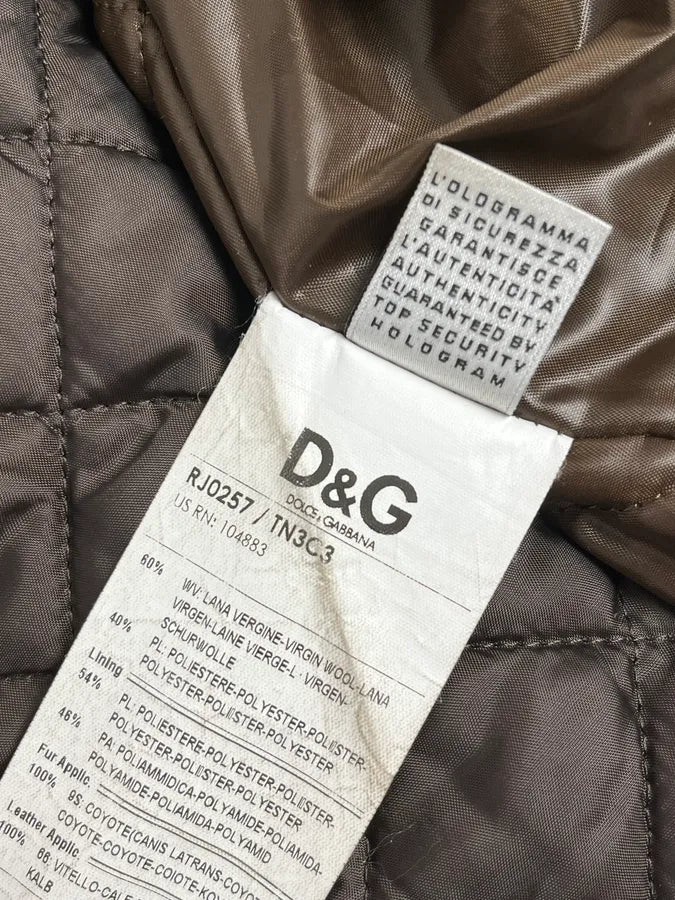2000s Dolce & Gabbana Brown Checkered Hybrid Wool Jacket  joUsIPe 10