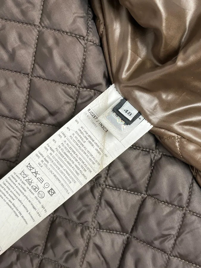 2000s Dolce & Gabbana Brown Checkered Hybrid Wool Jacket  joUsIPe 11