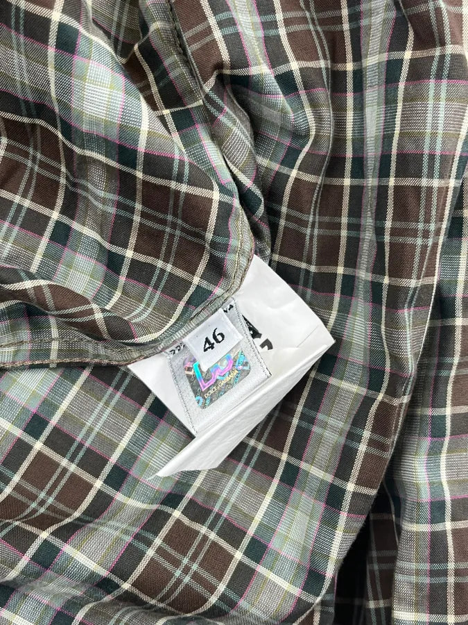 SS2011 Dolce & Gabbana Brown Checkered Shirt HbtyRiJ 7