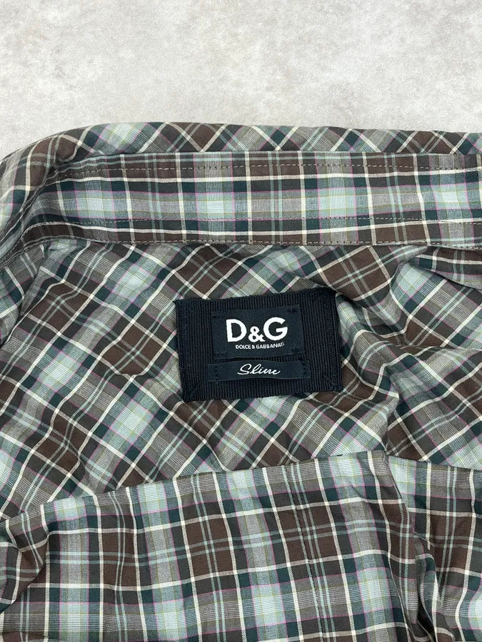 SS2011 Dolce & Gabbana Brown Checkered Shirt HbtyRiJ 9