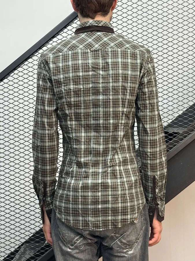 SS2011 Dolce & Gabbana Brown Checkered Shirt HbtyRiJ 2