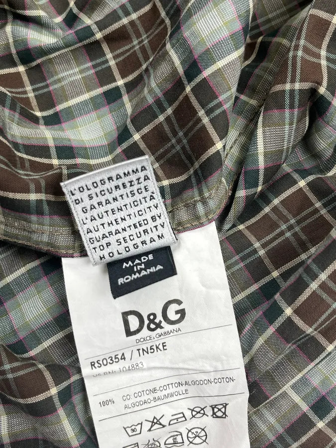 SS2011 Dolce & Gabbana Brown Checkered Shirt HbtyRiJ 8