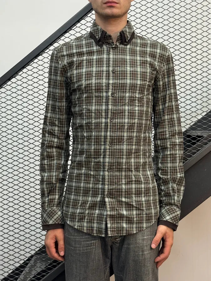 SS2011 Dolce & Gabbana Brown Checkered Shirt HbtyRiJ 1