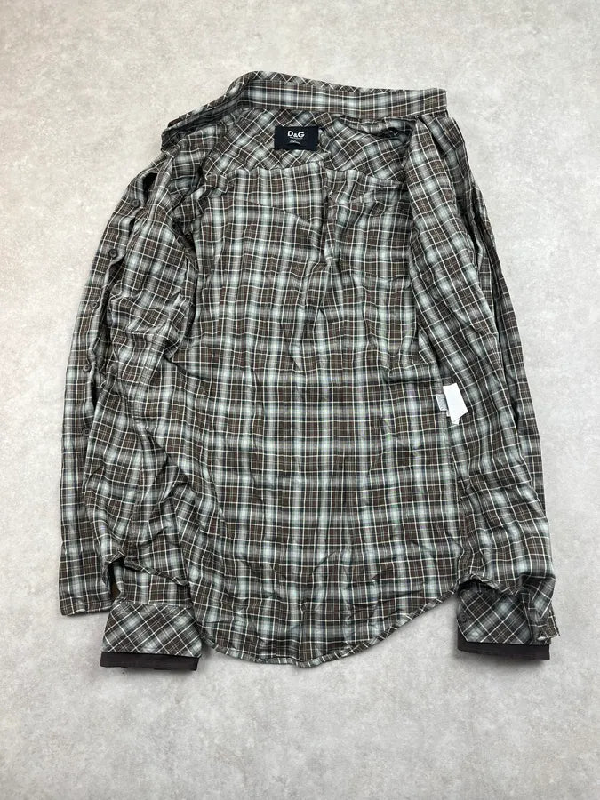 SS2011 Dolce & Gabbana Brown Checkered Shirt HbtyRiJ 6