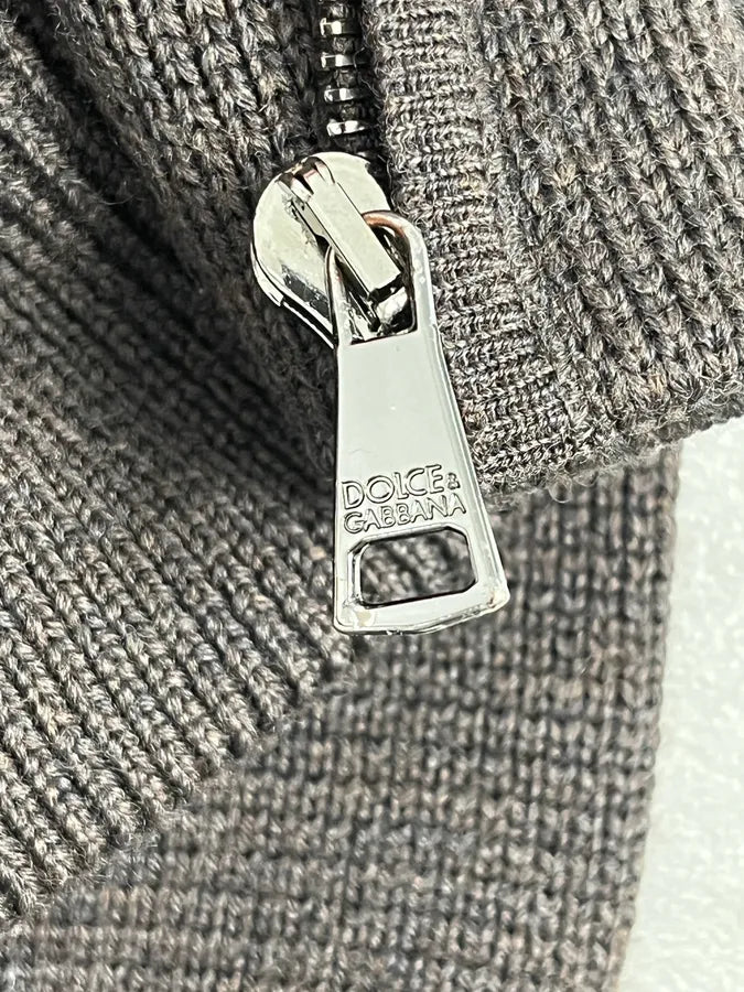 2000s Dolce & Gabbana Brown Classy Zip-up Sweater jQiCryH 9