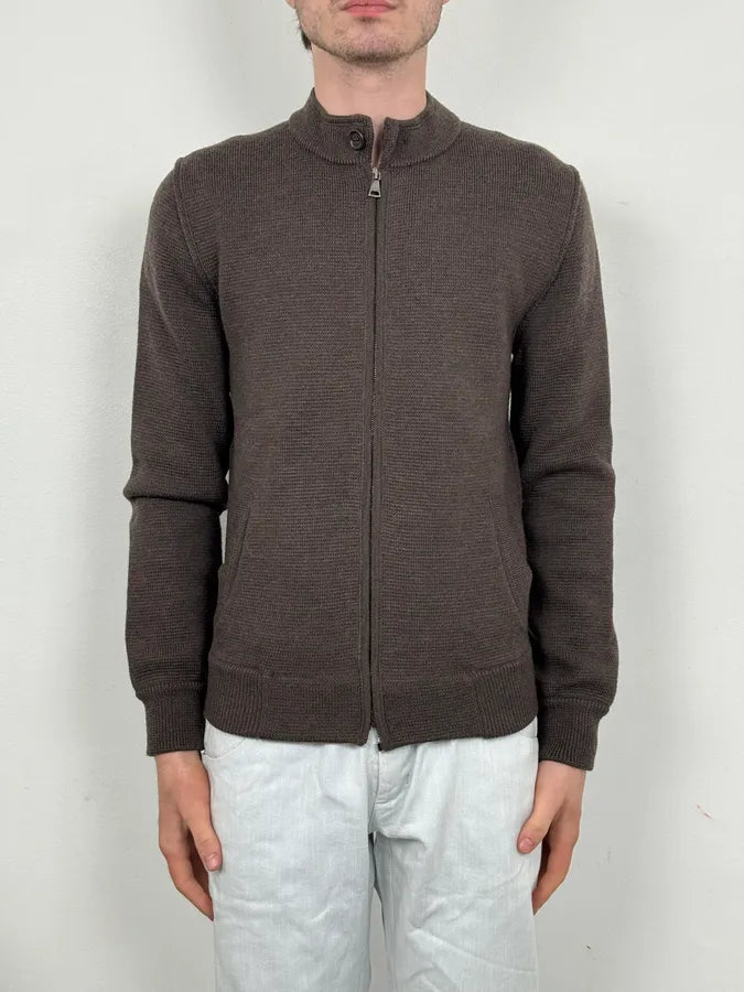 2000s Dolce & Gabbana Brown Classy Zip-up Sweater jQiCryH 1