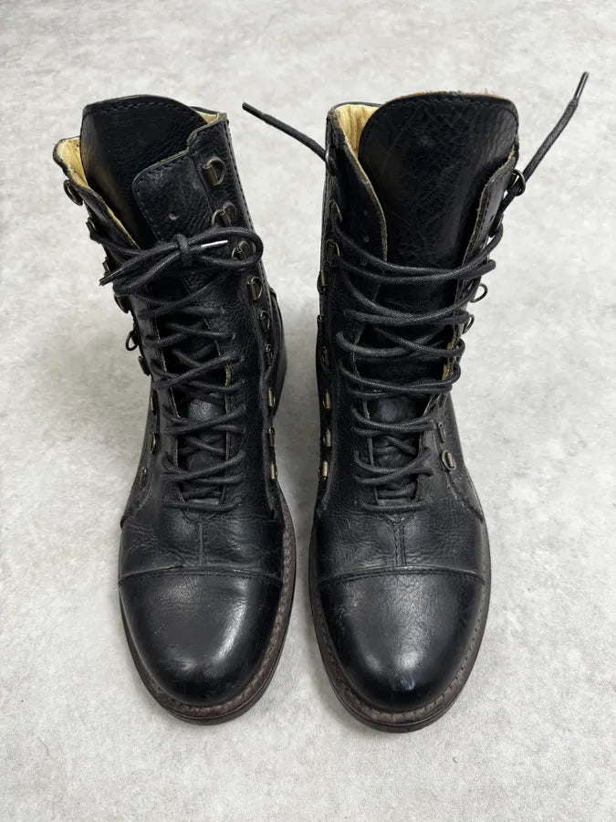 AW2006 Dolce & Gabbana Black Combat Leather Boots PcHYESt 3