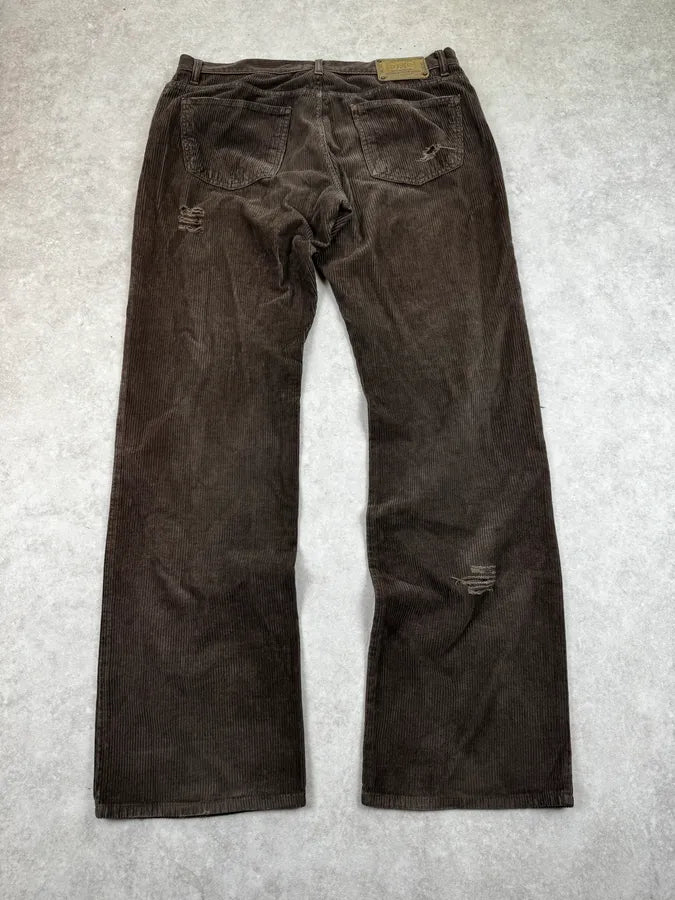 2000s Dolce & Gabbana Brown Corduroy Distressed Pants upALweG 4