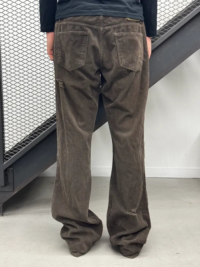 2000s Dolce & Gabbana Brown Corduroy Distressed Pants upALweG 2