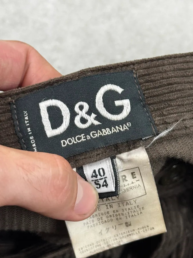 2000s Dolce & Gabbana Brown Corduroy Distressed Pants upALweG 9