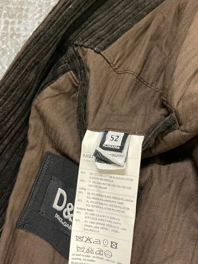 2000s Dolce & Gabbana Brown Corduroy Puffer Double Layer Jacket ijnSjgu 9