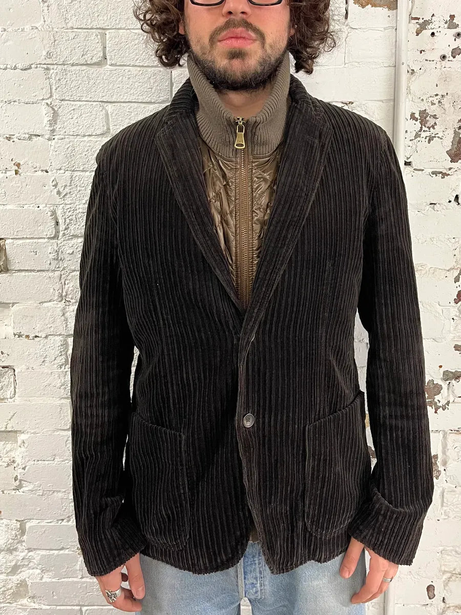 2000s Dolce & Gabbana Brown Corduroy Puffer Double Layer Jacket ijnSjgu 1