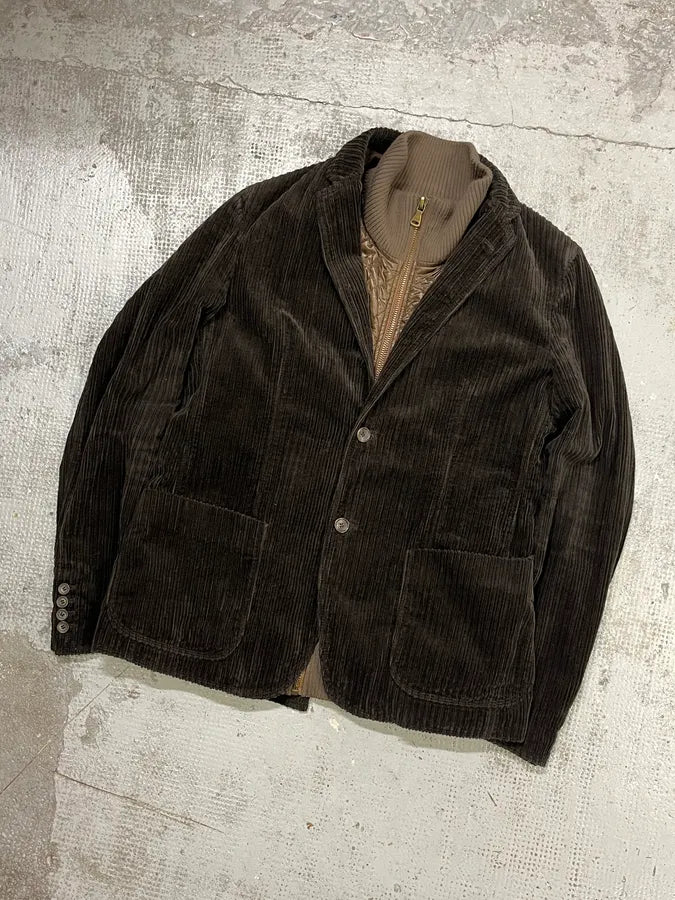 2000s Dolce & Gabbana Brown Corduroy Puffer Double Layer Jacket ijnSjgu 3