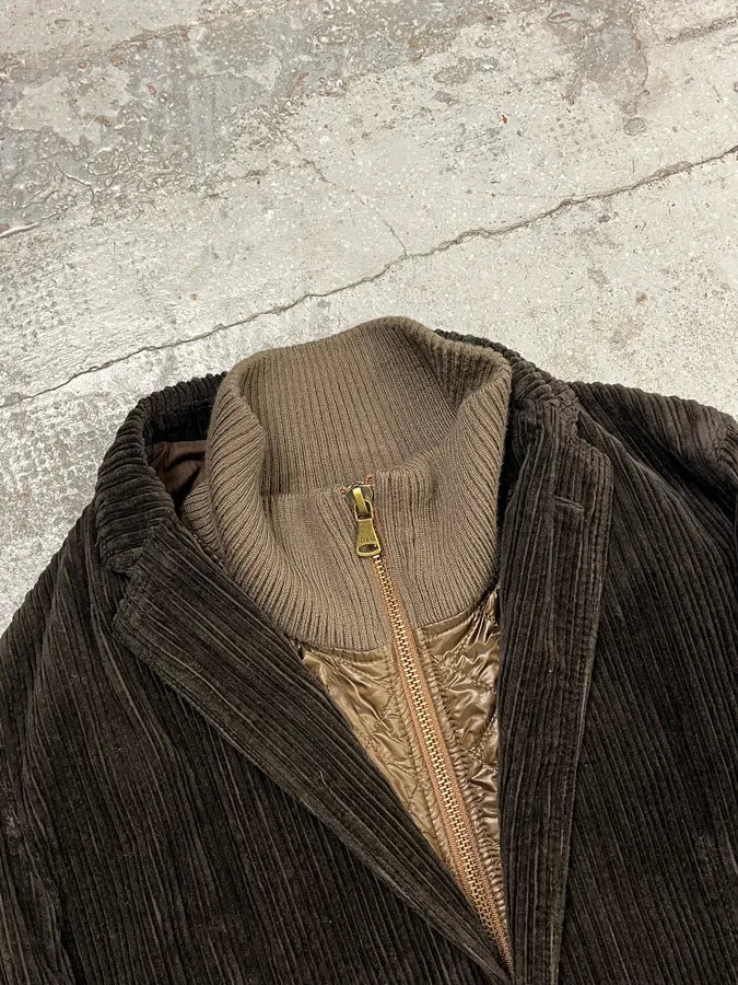 2000s Dolce & Gabbana Brown Corduroy Puffer Double Layer Jacket ijnSjgu 4
