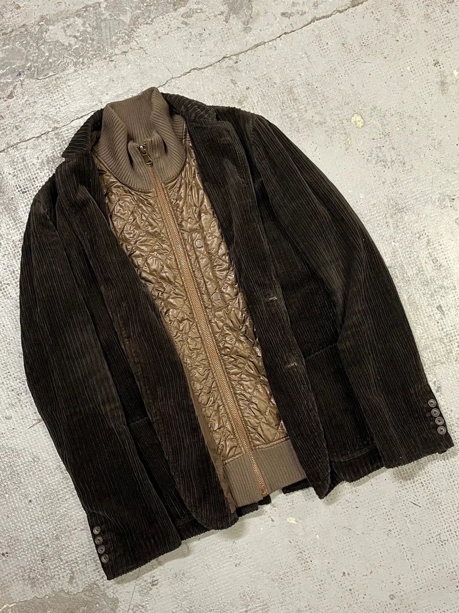 2000s Dolce & Gabbana Brown Corduroy Puffer Double Layer Jacket ijnSjgu 5