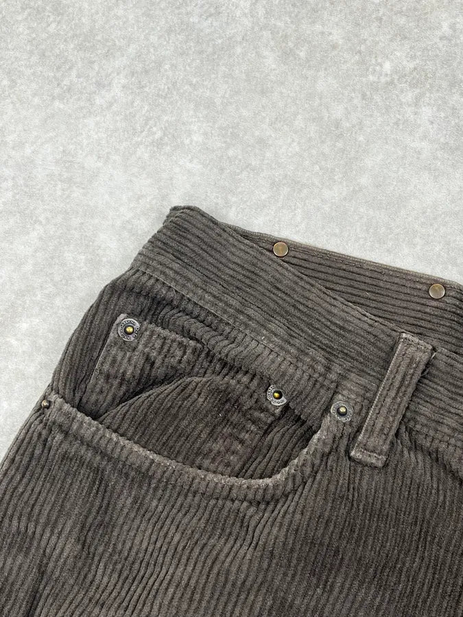 2000s Dolce & Gabbana Brown Distressed Corduroy Pants kjepKYH 10