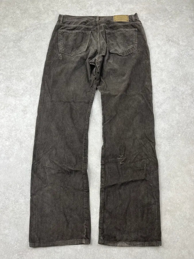 2000s Dolce & Gabbana Brown Distressed Corduroy Pants kjepKYH 6