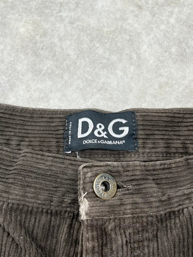 2000s Dolce & Gabbana Brown Distressed Corduroy Pants kjepKYH 11