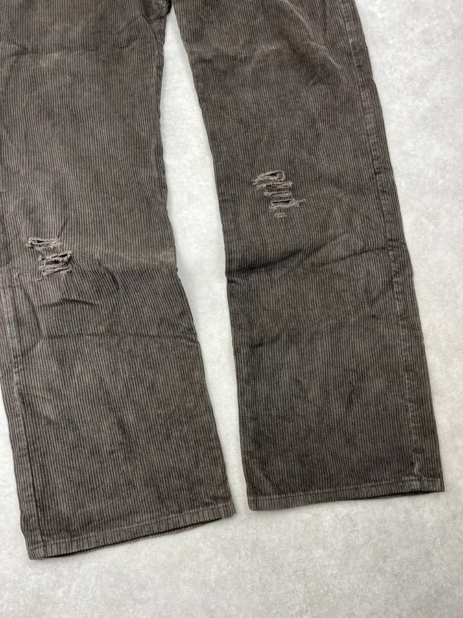 2000s Dolce & Gabbana Brown Distressed Corduroy Pants kjepKYH 9