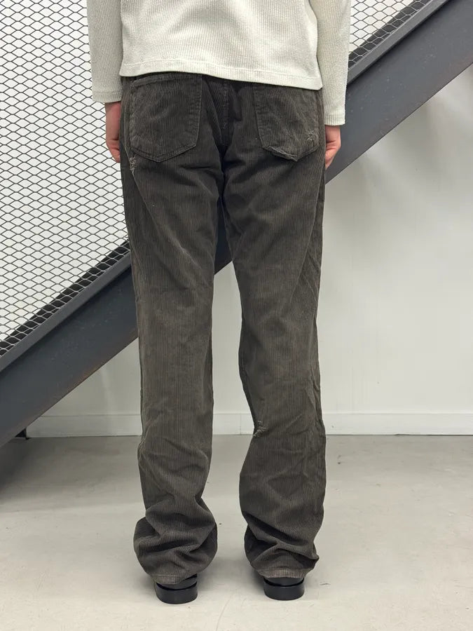 2000s Dolce & Gabbana Brown Distressed Corduroy Pants kjepKYH 3