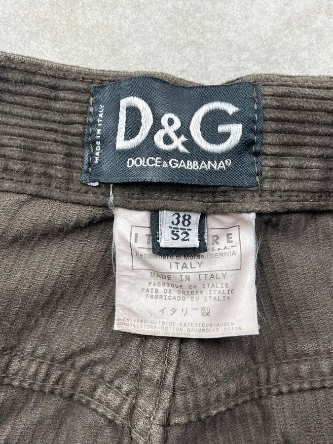2000s Dolce & Gabbana Brown Distressed Corduroy Pants kjepKYH 12