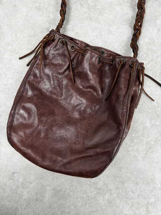 2000s Dolce & Gabbana Brown Drawstring Bucket Bag ezGtJAw 5