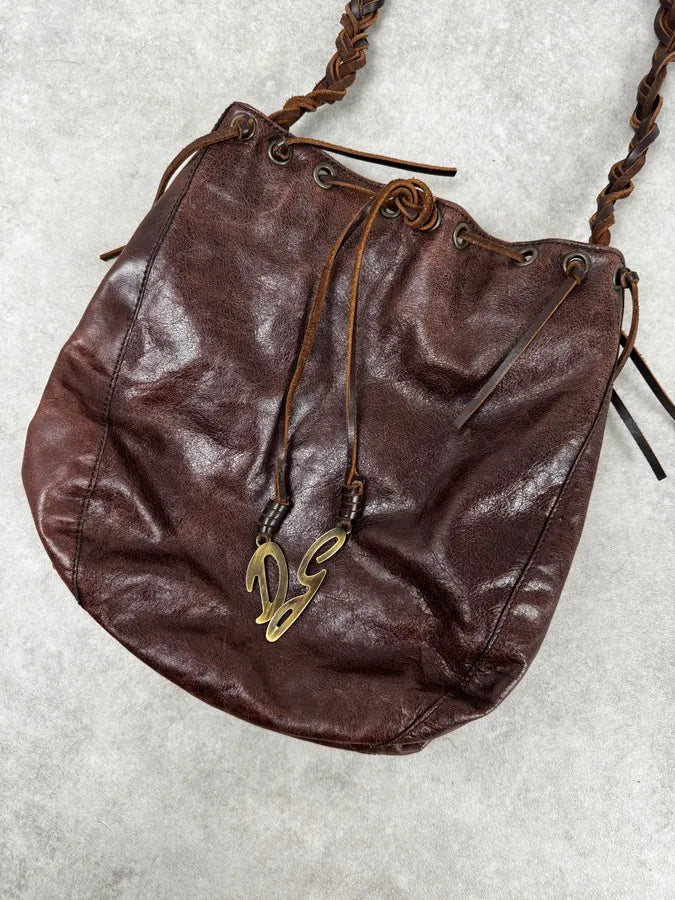 2000s Dolce & Gabbana Brown Drawstring Bucket Bag ezGtJAw 4