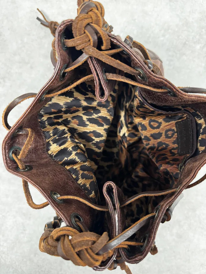 2000s Dolce & Gabbana Brown Drawstring Bucket Bag ezGtJAw 10