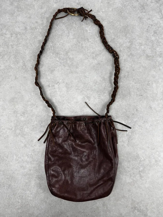 2000s Dolce & Gabbana Brown Drawstring Bucket Bag ezGtJAw 1