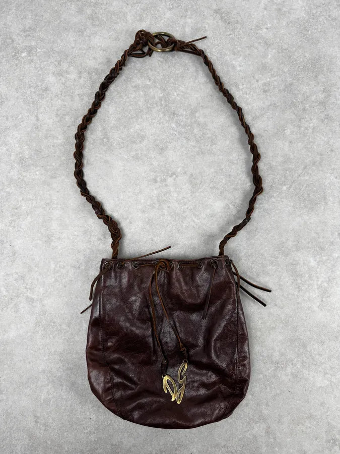 2000s Dolce & Gabbana Brown Drawstring Bucket Bag ezGtJAw 0