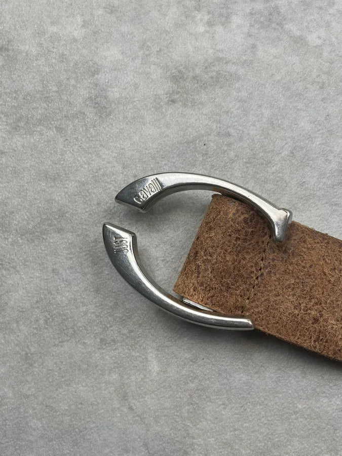 2000s Cavalli Brown Eroded Leather Belt IPpeaUL 4
