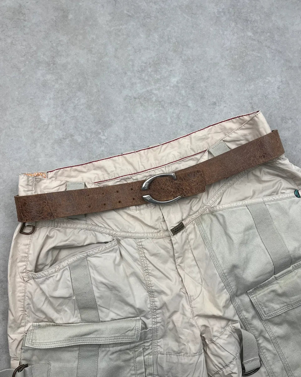 2000s Cavalli Brown Eroded Leather Belt IPpeaUL 0