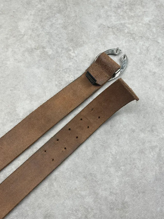 2000s Cavalli Brown Eroded Leather Belt IPpeaUL 5