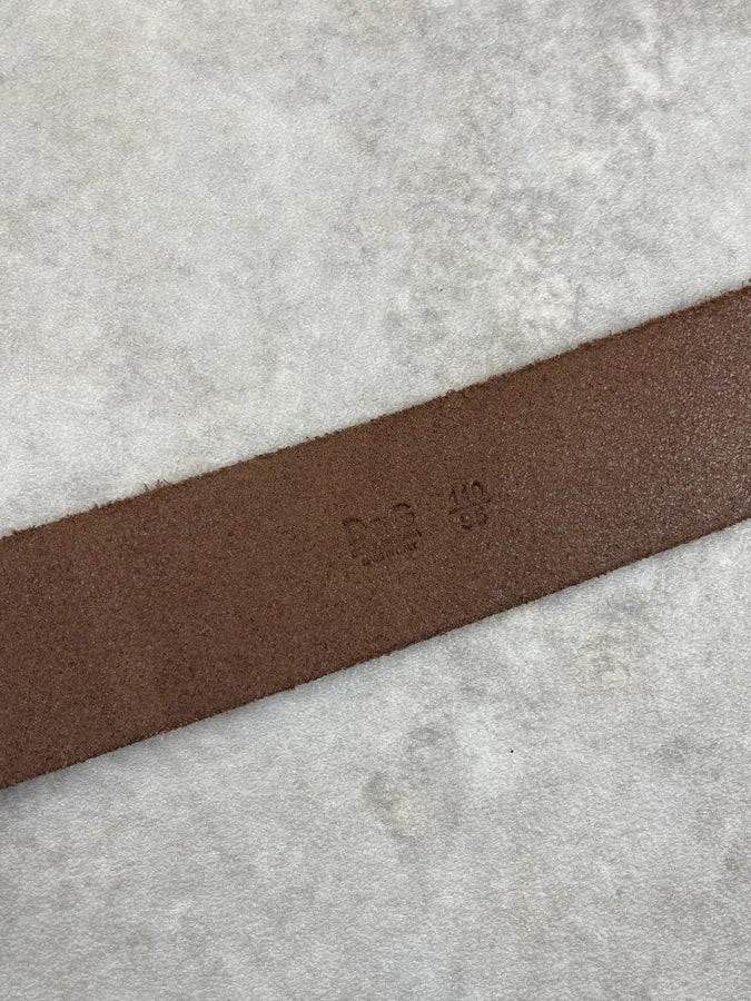 2000s Dolce & Gabbana Brown Eroded Leather Logo Belt YJTJgau 6
