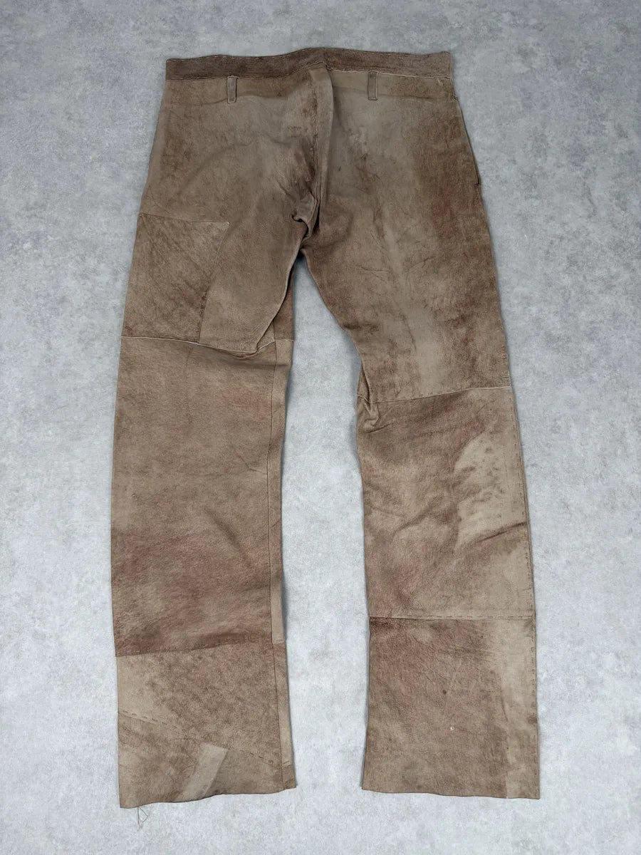 2000s Dolce & Gabbana Brown Eroded Leather Pants VxWBUJQ 1