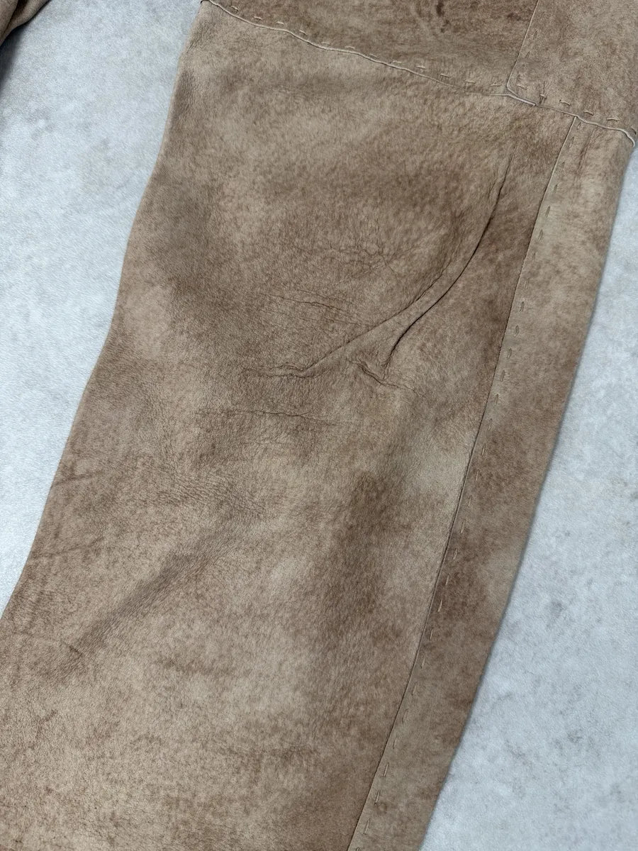 2000s Dolce & Gabbana Brown Eroded Leather Pants VxWBUJQ 12
