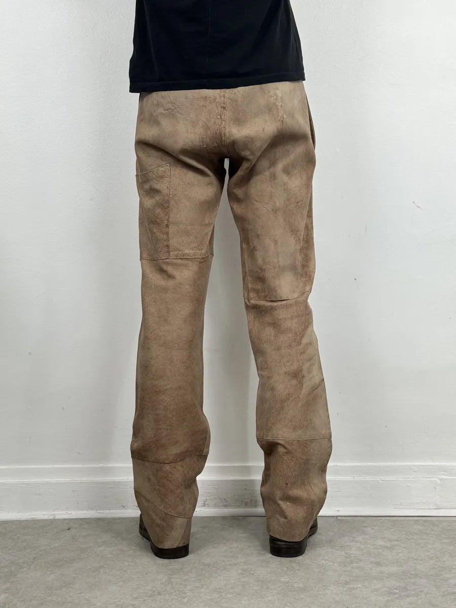 2000s Dolce & Gabbana Brown Eroded Leather Pants VxWBUJQ 3