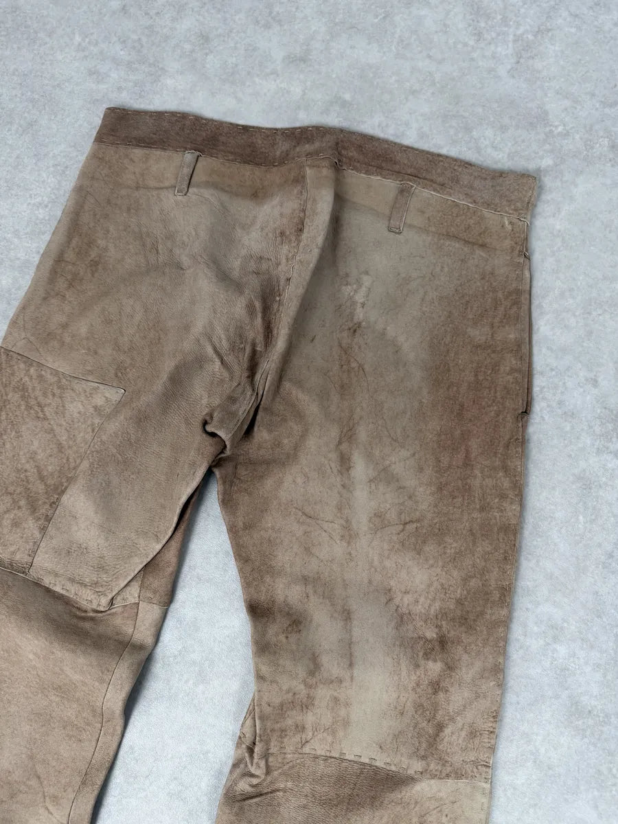 2000s Dolce & Gabbana Brown Eroded Leather Pants VxWBUJQ 6
