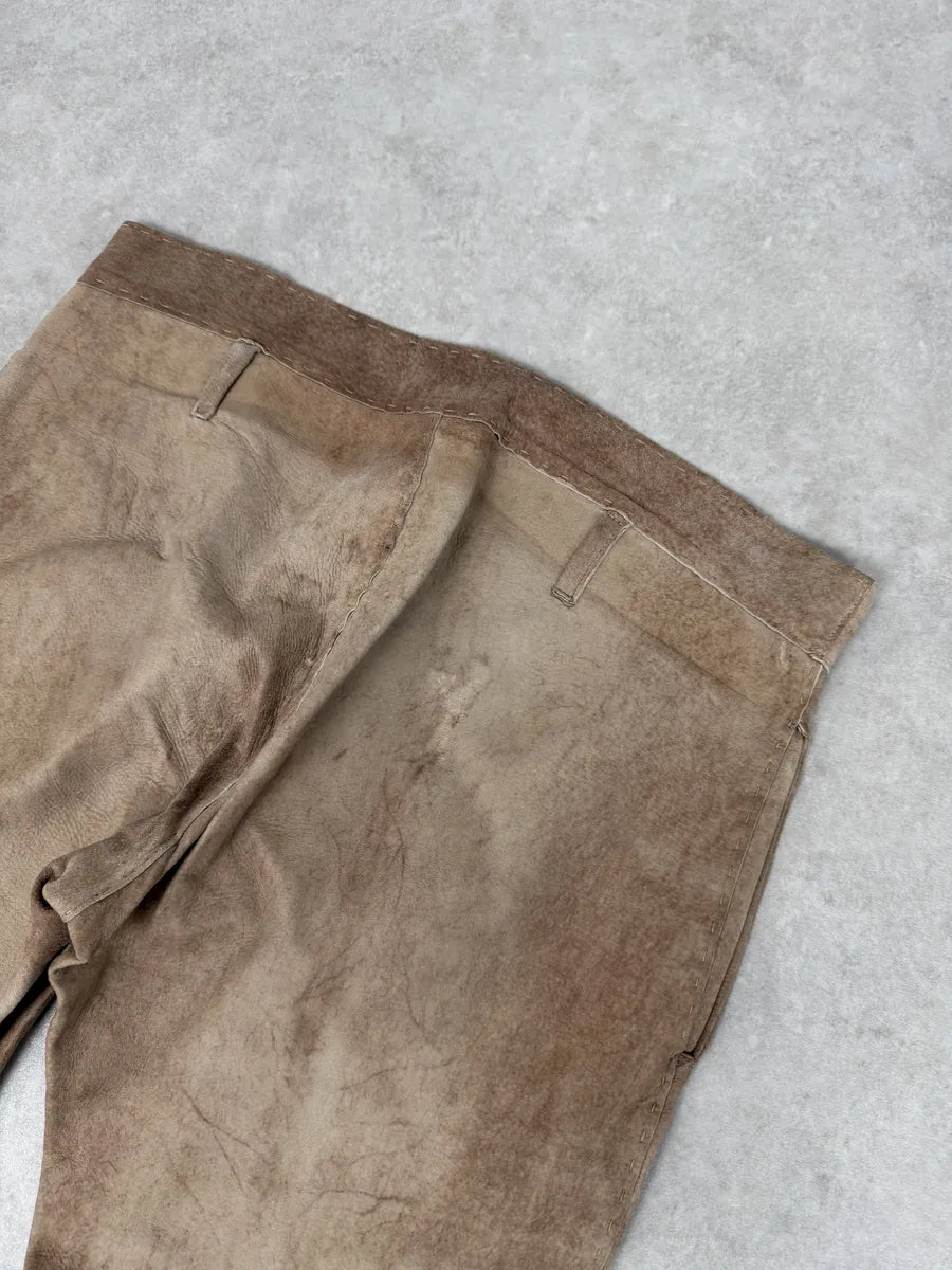 2000s Dolce & Gabbana Brown Eroded Leather Pants VxWBUJQ 7